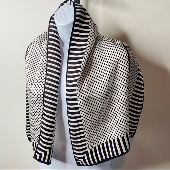 Vintage Vera Black & White Polka Dot & Stripe Versatile Scarf - Picture 1 of 8